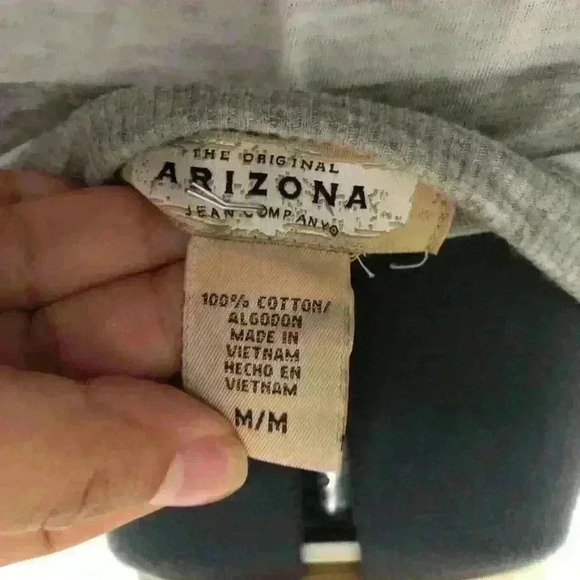 ARIZONA gray white striped light cotton cardigan with buttons women medium - Picture 4 of 5